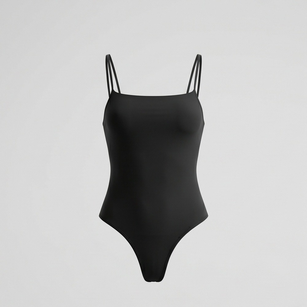 Athleta L Bodymove Square Neck Thong Bodysuit Black Large NEW
Bodycon Capsule
